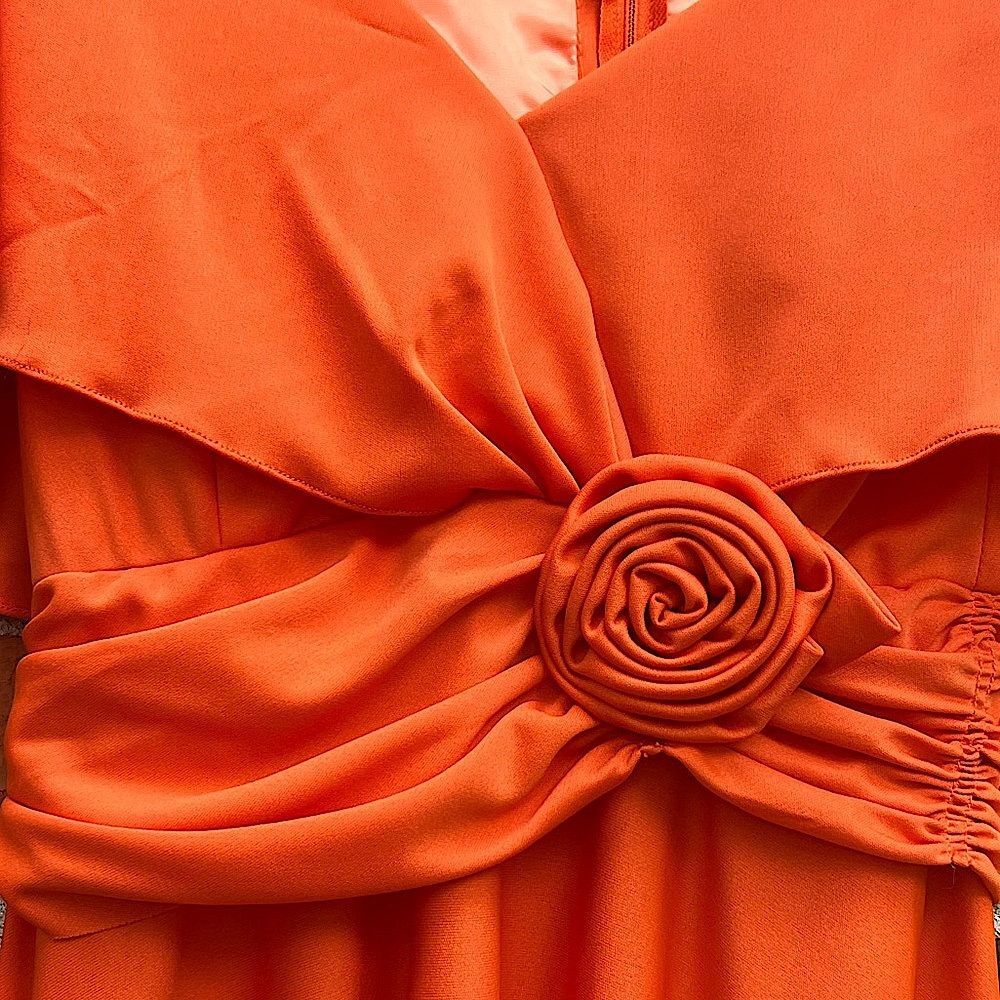 Vintage 50s-60s Lorrie Deb San Francisco Burnt Orange Maxi Dress Size S View 6